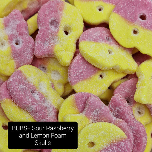 BUBS - Sour Raspberry and Lemon Foam Skulls